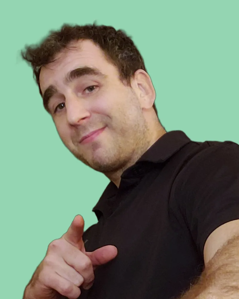 Paddy pointing at the camera